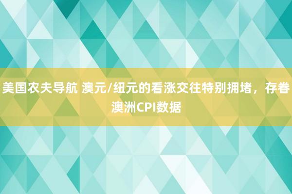 美国农夫导航 澳元/纽元的看涨交往特别拥堵，存眷澳洲CPI数据