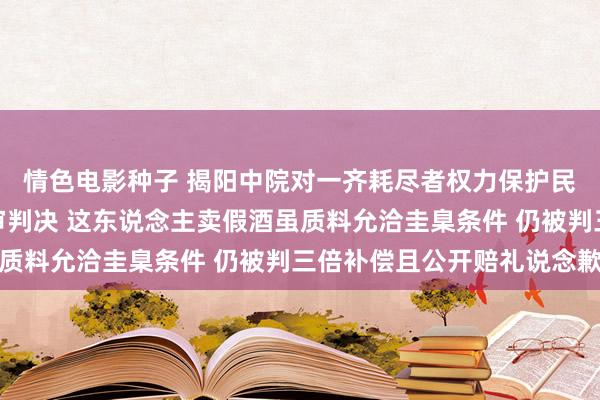 情色电影种子 揭阳中院对一齐耗尽者权力保护民事公益诉讼案作出一审判决 这东说念主卖假酒虽质料允洽圭臬条件 仍被判三倍补偿且公开赔礼说念歉