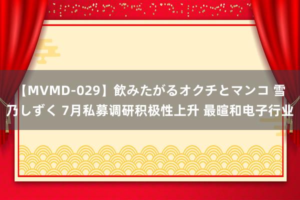 【MVMD-029】飲みたがるオクチとマンコ 雪乃しずく 7月私募调研积极性上升 最暄和电子行业