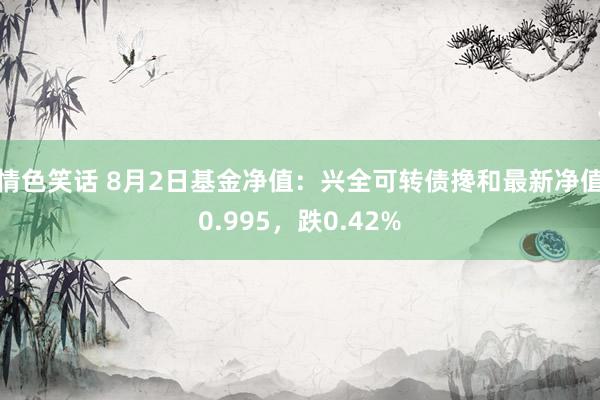 情色笑话 8月2日基金净值：兴全可转债搀和最新净值0.995，跌0.42%