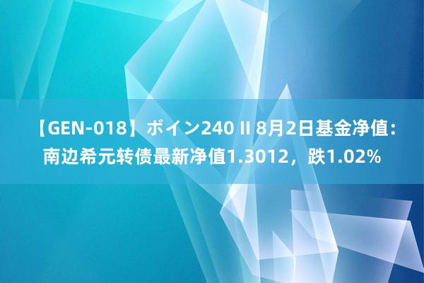 【GEN-018】ボイン240 II 8月2日基金净值：南边希元转债最新净值1.3012，跌1.02%