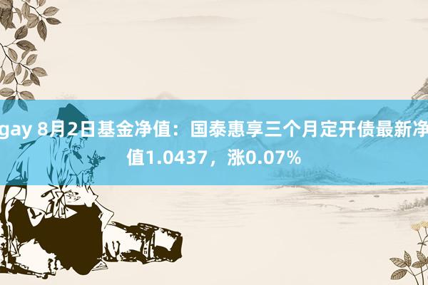 gay 8月2日基金净值：国泰惠享三个月定开债最新净值1.0437，涨0.07%