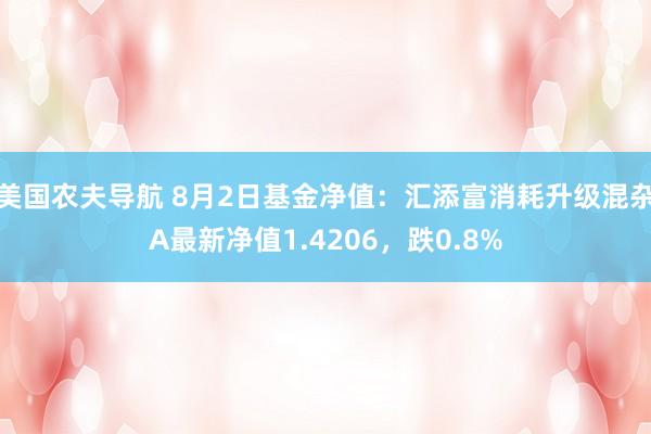 美国农夫导航 8月2日基金净值：汇添富消耗升级混杂A最新净值1.4206，跌0.8%