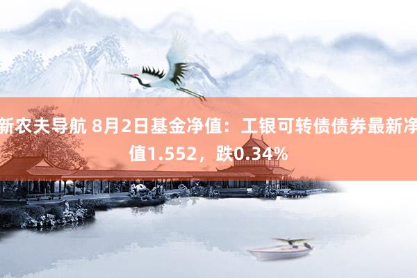 新农夫导航 8月2日基金净值：工银可转债债券最新净值1.552，跌0.34%