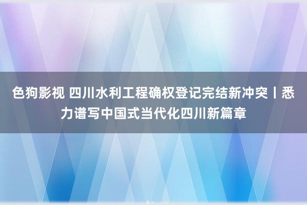 色狗影视 四川水利工程确权登记完结新冲突丨悉力谱写中国式当代化四川新篇章