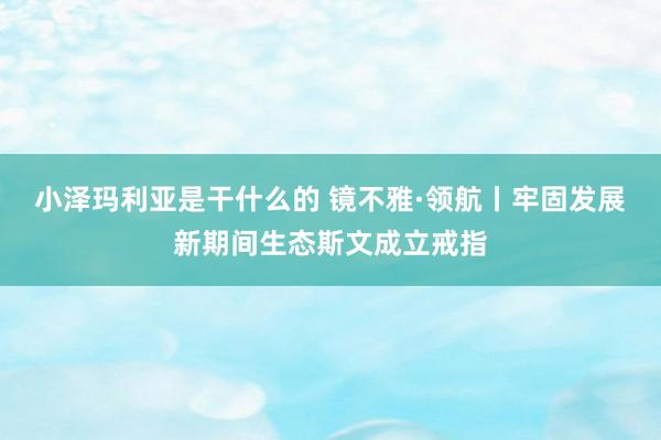 小泽玛利亚是干什么的 镜不雅·领航丨牢固发展新期间生态斯文成立戒指