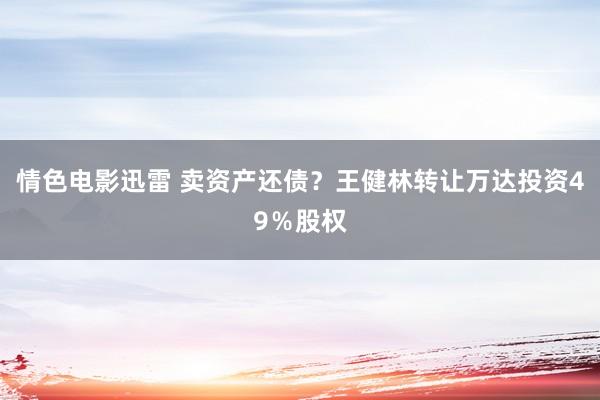 情色电影迅雷 卖资产还债？王健林转让万达投资49％股权