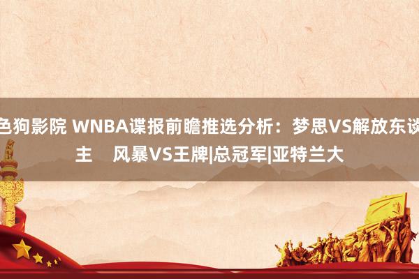 色狗影院 WNBA谍报前瞻推选分析：梦思VS解放东谈主    风暴VS王牌|总冠军|亚特兰大