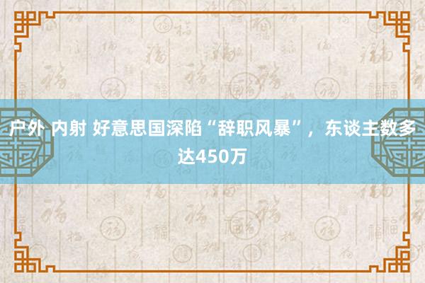 户外 内射 好意思国深陷“辞职风暴”，东谈主数多达450万